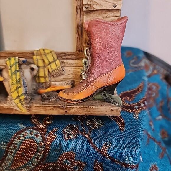 Resin Picture Frame Window Country Cottage Duck Victorian Boot Apron Jug Heavy - Picture 7 of 10